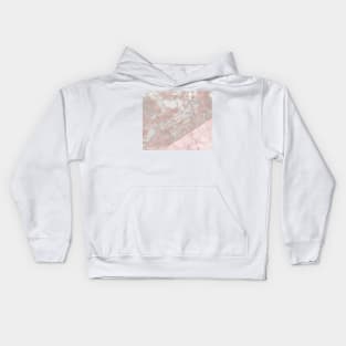 Pink marble & french polished rose gold marble Kids Hoodie